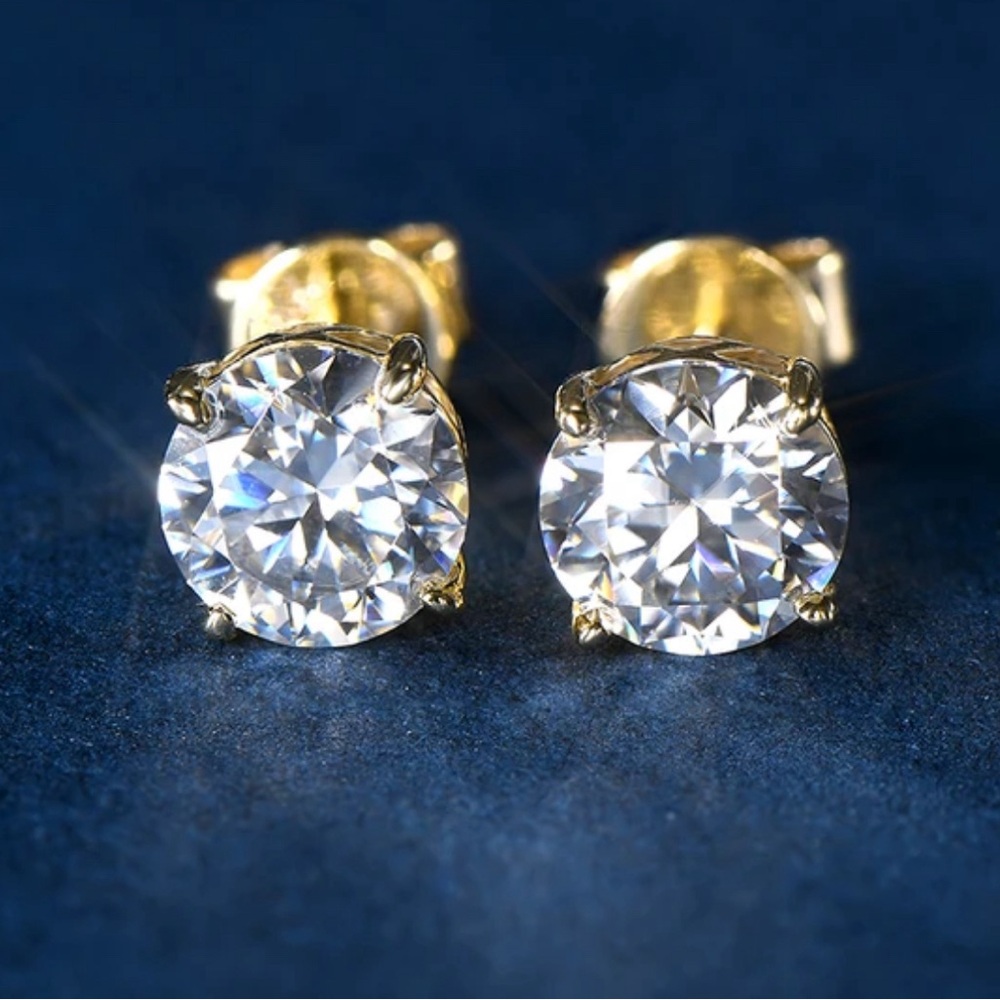 6MM / 14K Gold Solitaire Earrings